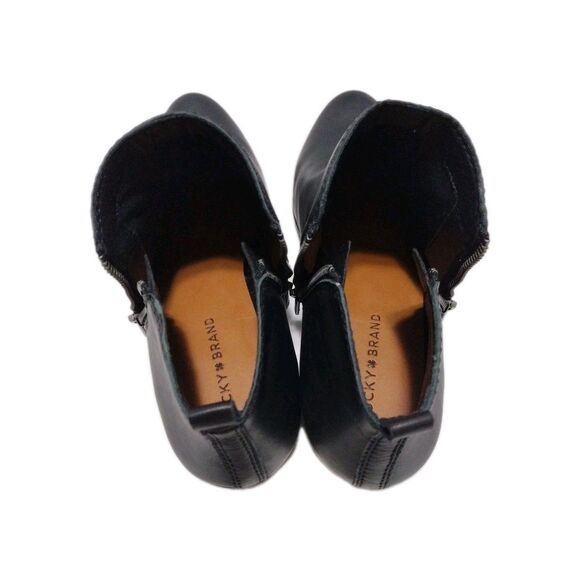 Lucky Brand 9.5W LK-BASEL Black Glove Nappa Side-Zip Ankle Bootie Boots NIB - Picture 9 of 16